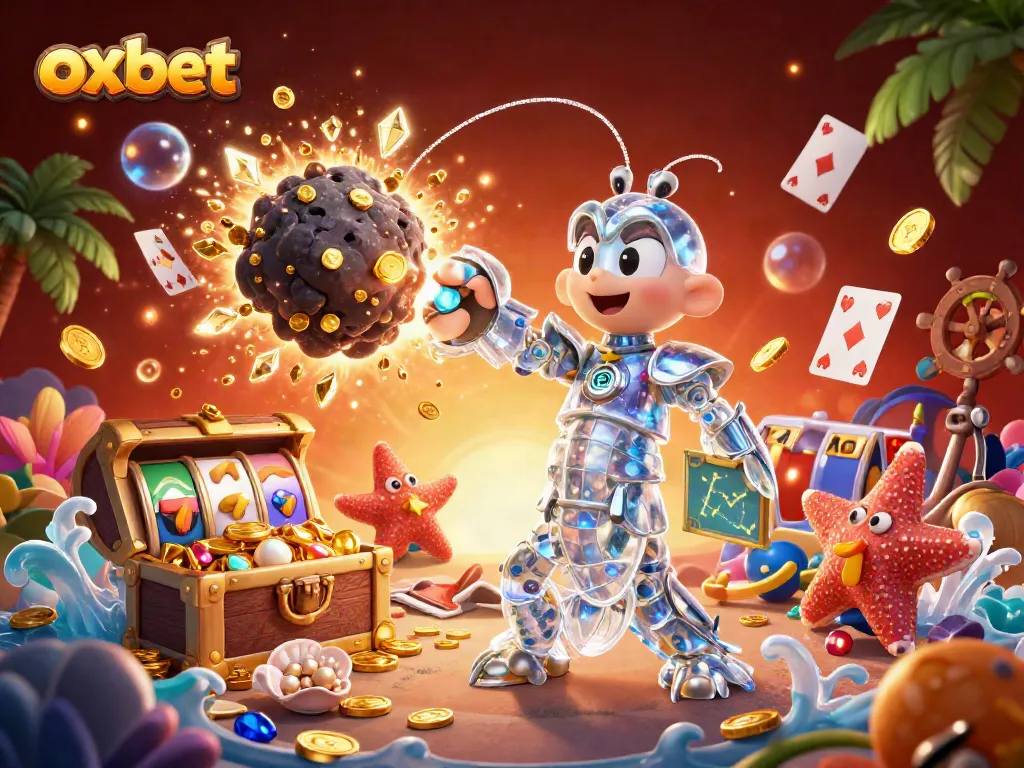 Experience thrilling gameplay at OXBET with a vibrant illustration of winning moments filled with gold coins and exciting elements.