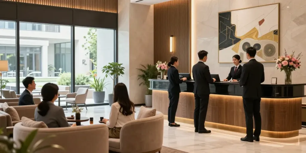 rokok88 login access at welcoming hotel lobby with friendly staff