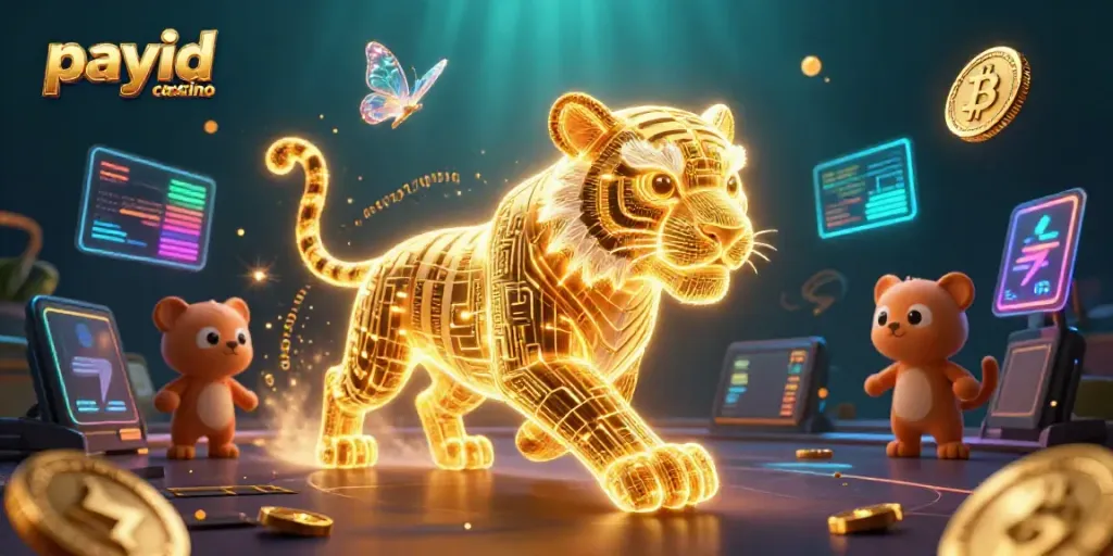 Engage with top PayID casino Australia featuring vibrant gaming atmosphere and golden light effects.