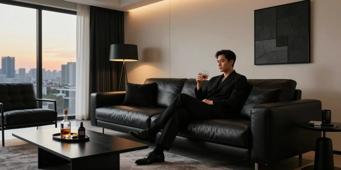 rokok88 luxurious black-themed modern interior design showcasing elegance and sophistication